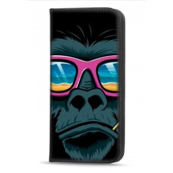 Etui portefeuille Monkey imprimé pour Samsung S23