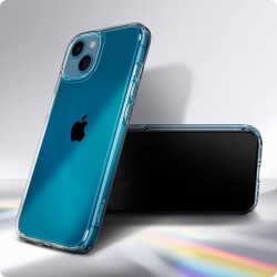 Coque silicone souple transparente pour iPhone 15 Plus