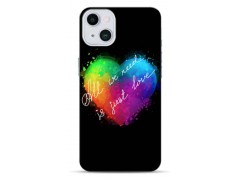 Coque Rainbow heart en gel pour iPhone 15
