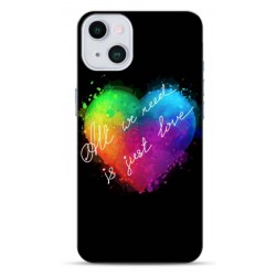Coque Rainbow heart en gel pour iPhone 15