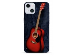 Coque guitare rouge en gel pour iPhone 15 plus