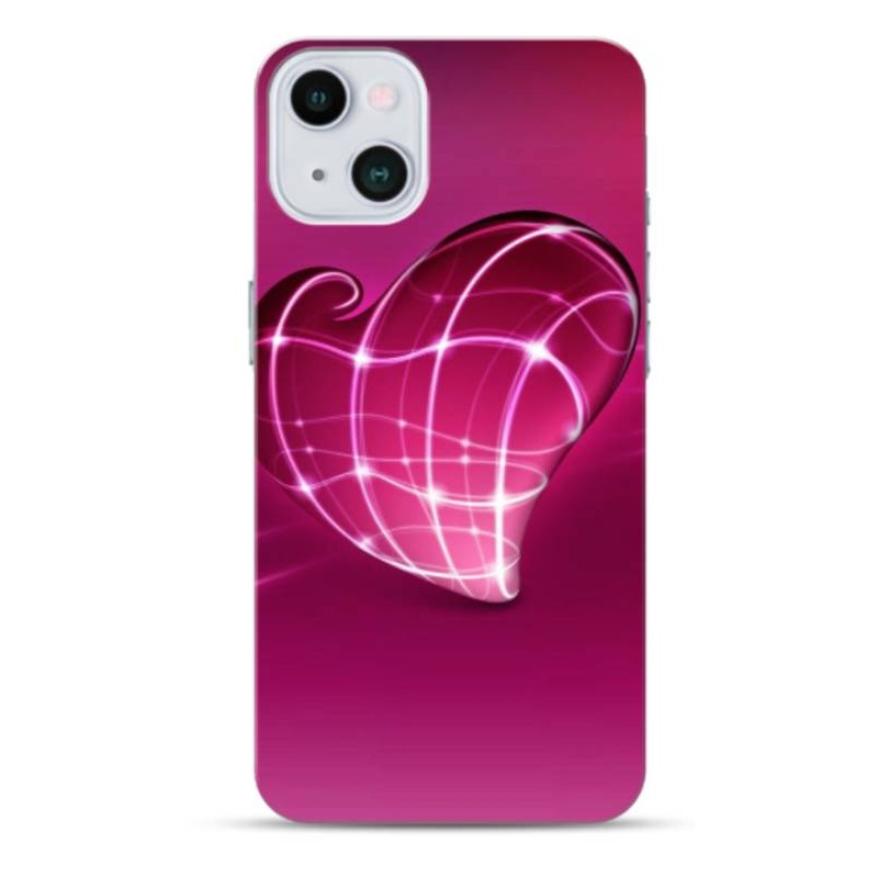 Coque pink heart en gel pour iPhone 15 plus
