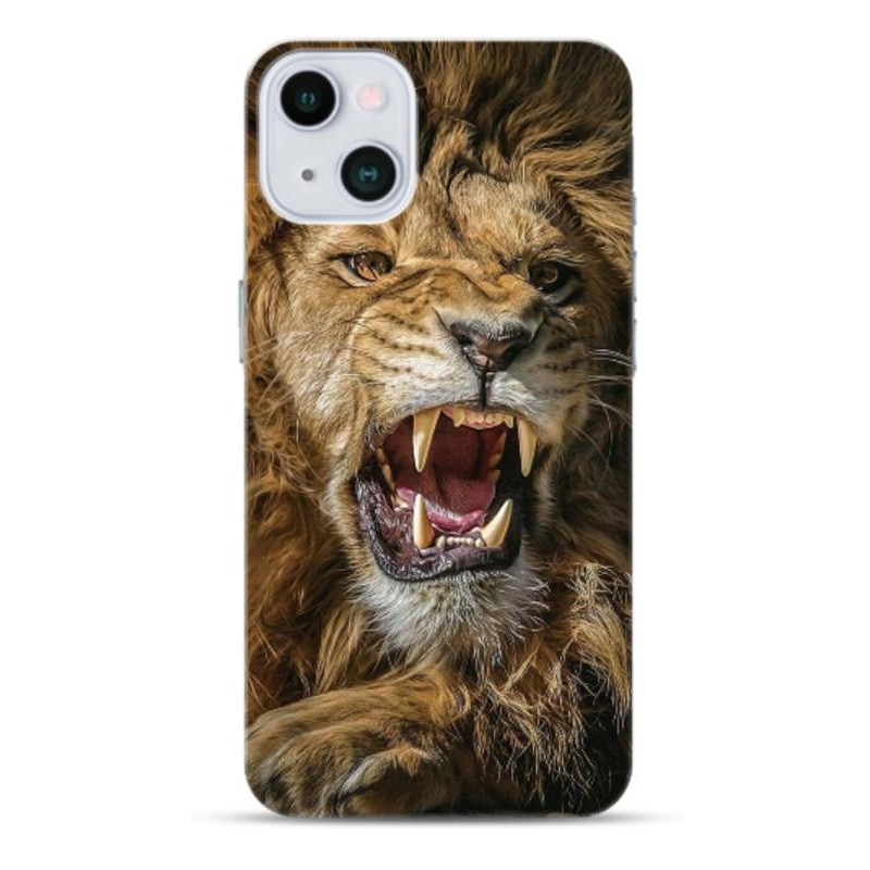 Coque Lion rugissant en gel pour iPhone 15 plus