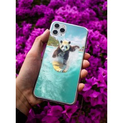 Coque Panda surf en gel pour iPhone 15 pro max