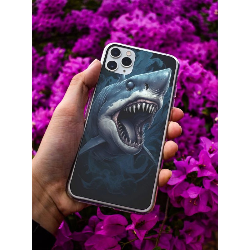 Coque requin 2 en gel pour iPhone 15 pro