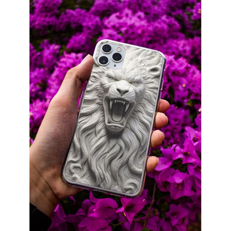 Coque lion rugissant en gel pour iPhone 15 pro