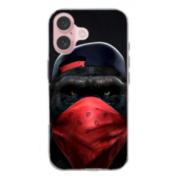 Coque Monkey en gel pour iPhone 16