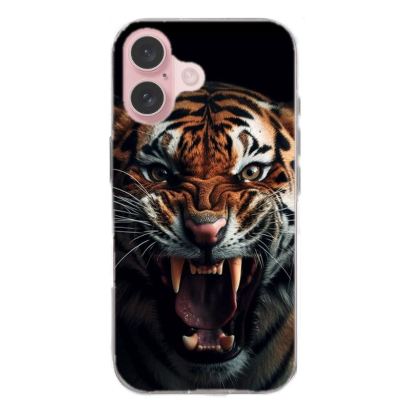 Coque Tigre en gel pour iPhone 16 Coque Tigre en gel pour iPhone 16