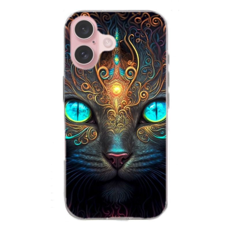 Coque Cat en gel pour iPhone 16+