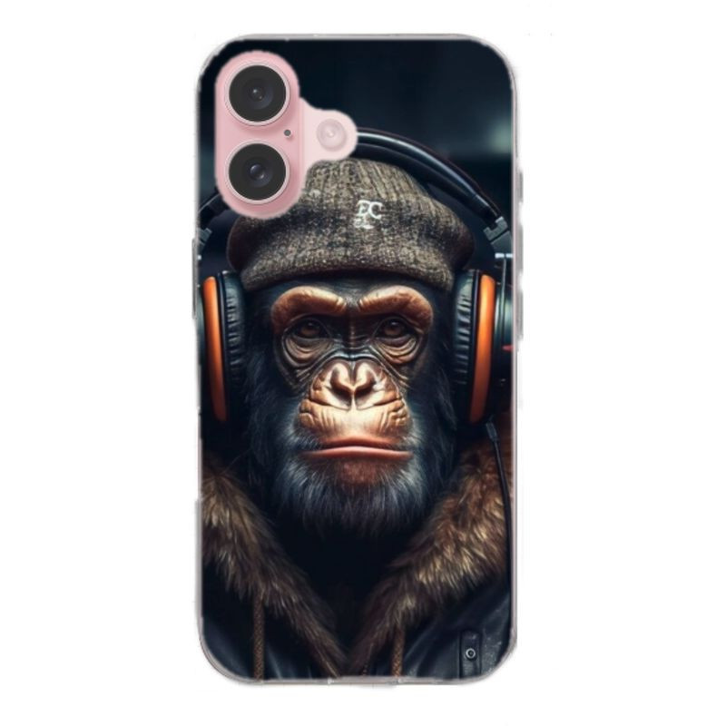 Coque Singe en gel pour iPhone 16+ Coque Singe en gel pour iPhone 16+