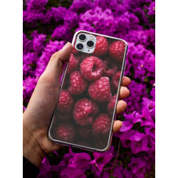 Coque Framboises en gel pour iPhone 16 Pro Max