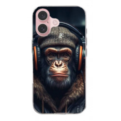 coque Monkey en gel pour iPhone 17