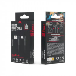 Câble de Charge Rapide USB-C Renforcé en L Maximus – Connecteur Angle Droit 2.4A – 1m