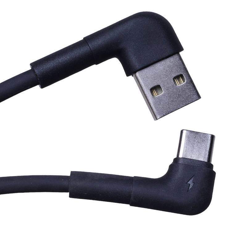 Câble de Charge Rapide USB-C Renforcé en L Maximus – Connecteur Angle Droit 2.4A – 1m