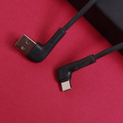 Câble de Charge Rapide USB-C Renforcé en L Maximus – Connecteur Angle Droit 2.4A – 1m
