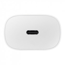 Bloc secteur Samsung 25W GaN blanc vu de profil
