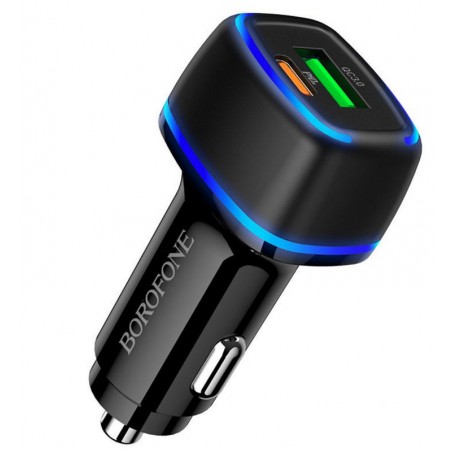 Chargeur double USB et Type-C 12V en charge rapide 20W